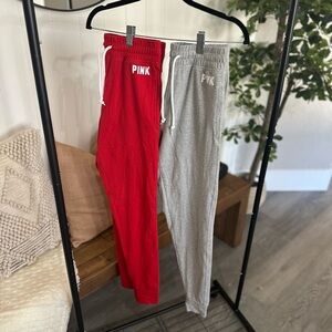 Victoria's Secret PINK Red and Gray joggers